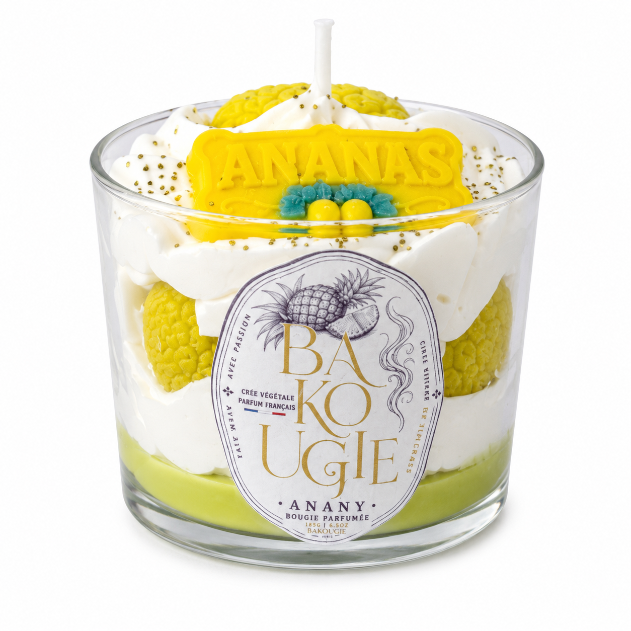 Bougie parfumée ananas « Anany » de Bakougie, vue principale