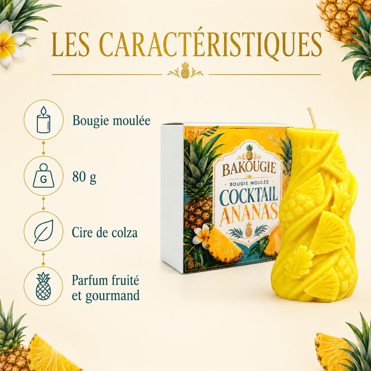Bougie parfumée Cocktail Ananas Bakougie — vue complémentaire 3