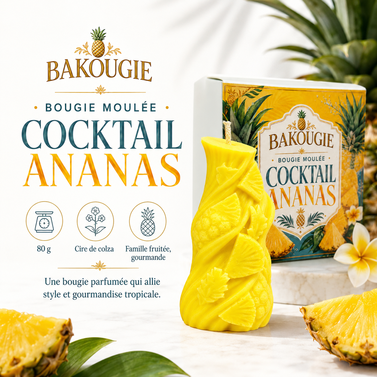 Bougie parfumée Cocktail Ananas Bakougie — vue complémentaire 8