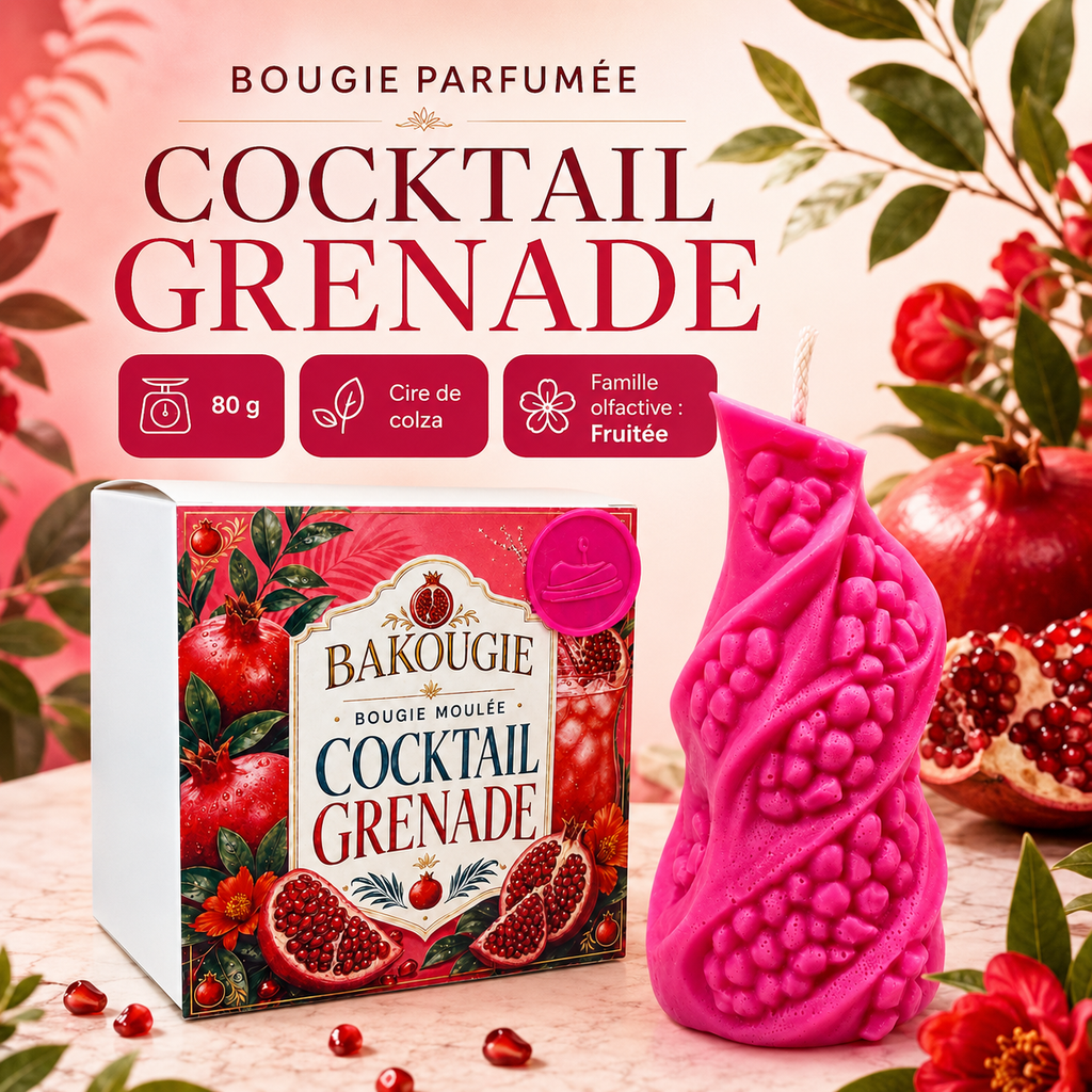 Bougie parfumée Cocktail Grenade Bakougie — vue complémentaire 2