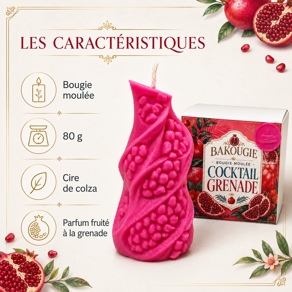 Bougie parfumée Cocktail Grenade Bakougie — vue complémentaire 3