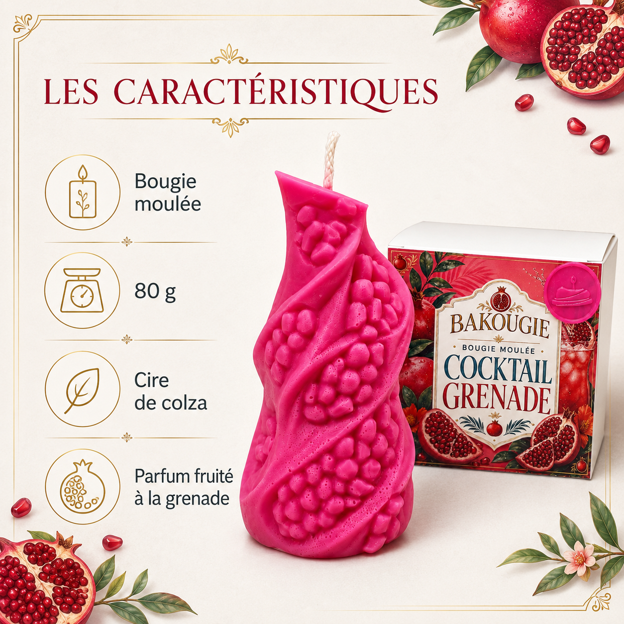 Bougie parfumée Cocktail Grenade Bakougie — vue complémentaire 3