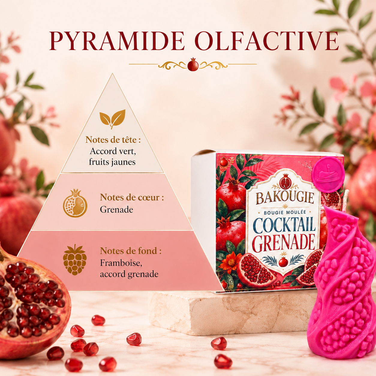 Bougie parfumée Cocktail Grenade Bakougie — vue complémentaire 4