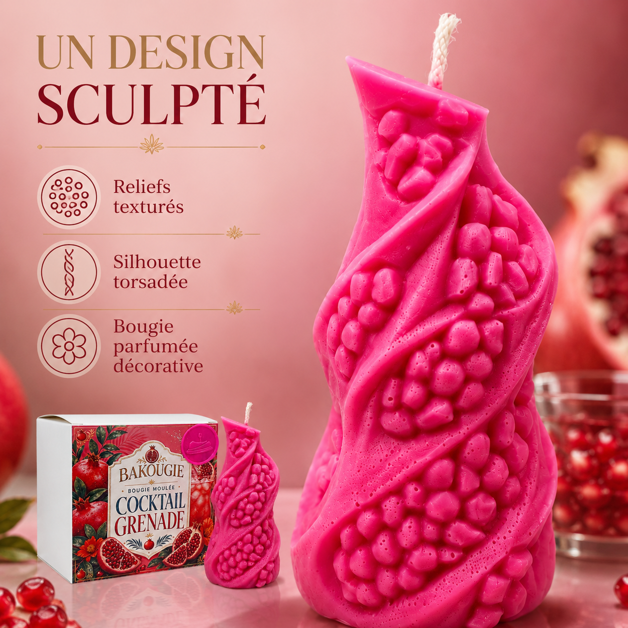 Bougie parfumée Cocktail Grenade Bakougie — vue complémentaire 5