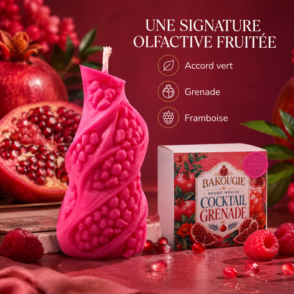 Bougie parfumée Cocktail Grenade Bakougie — vue complémentaire 7