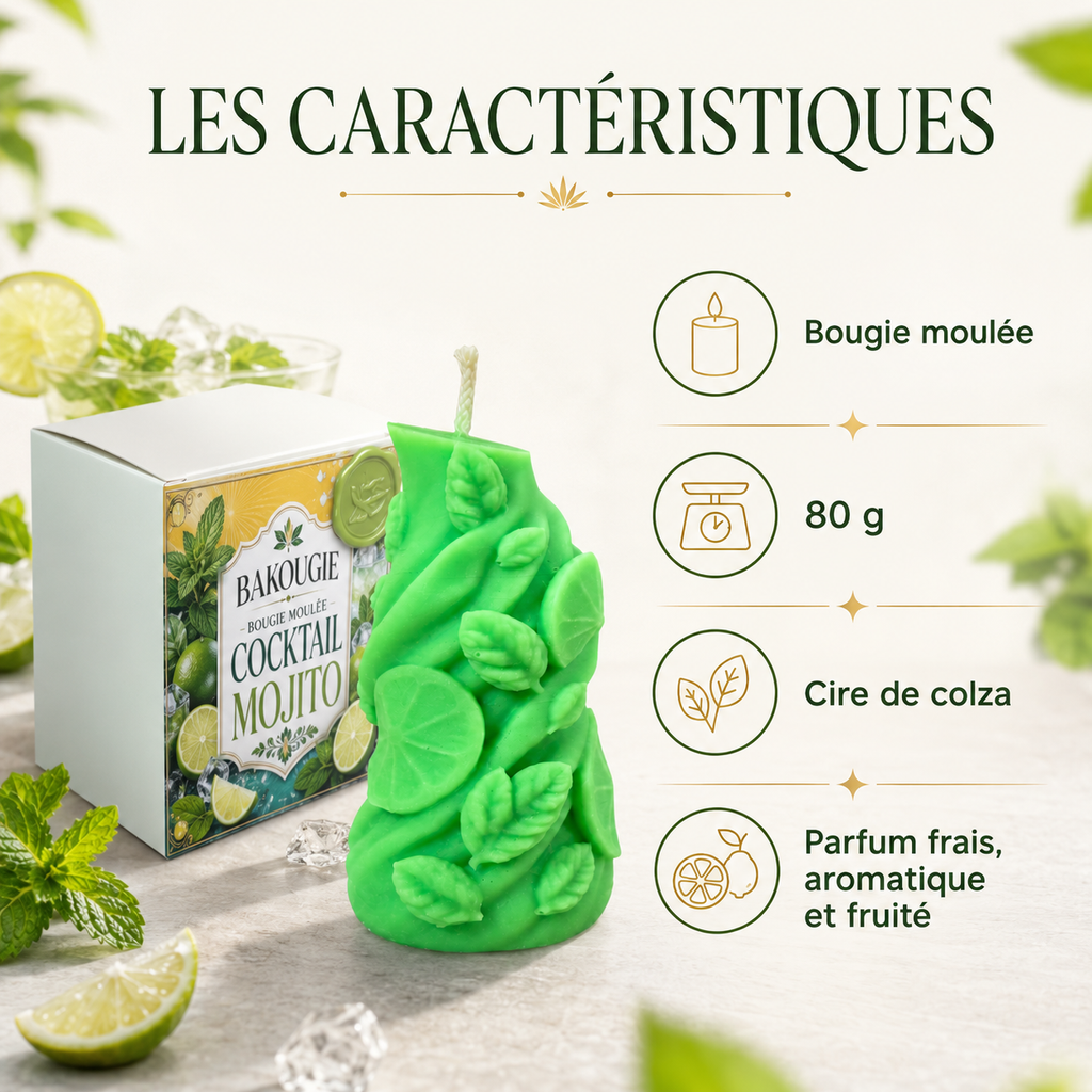 Bougie parfumée Cocktail Mojito Bakougie — vue complémentaire 3