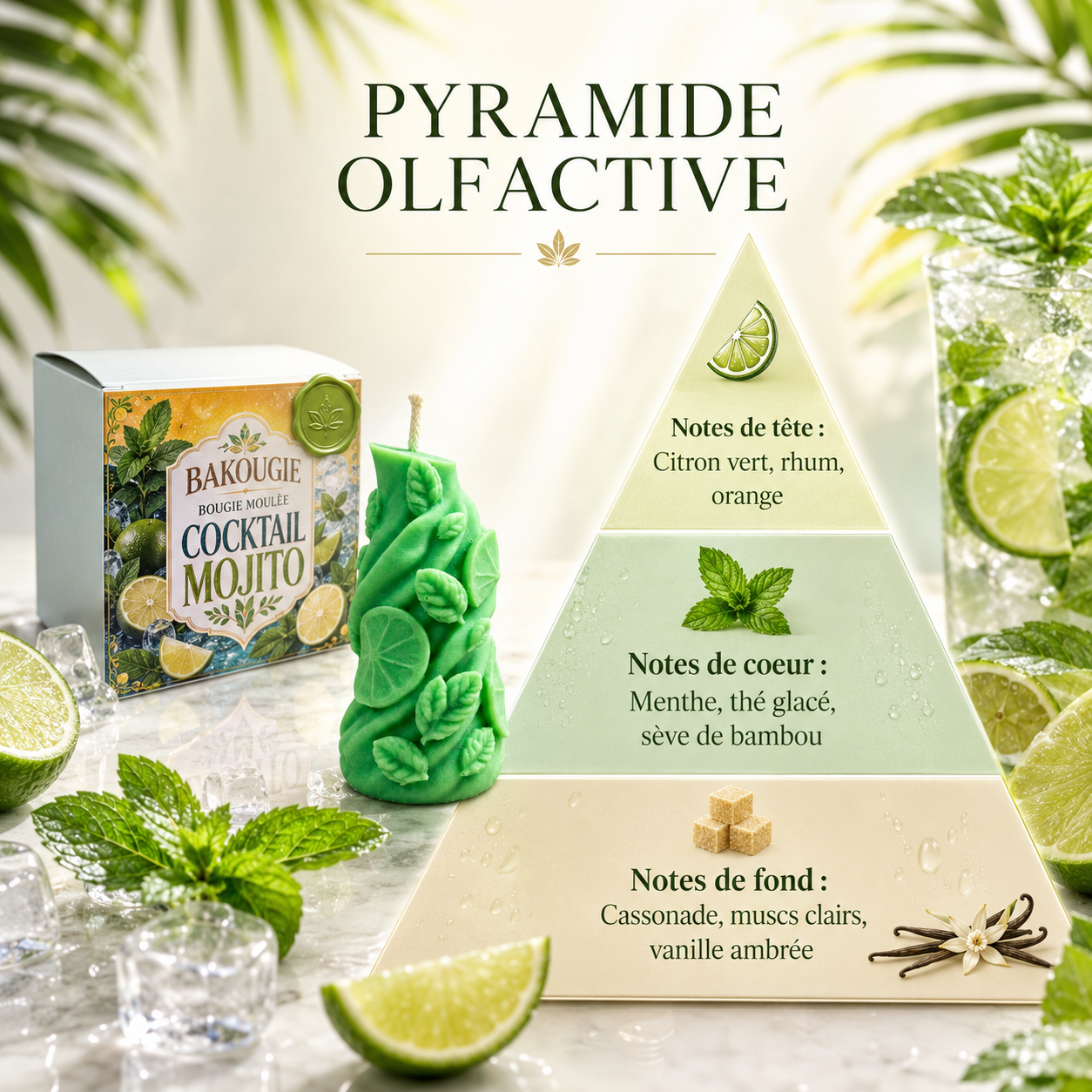 Bougie parfumée Cocktail Mojito Bakougie — vue complémentaire 4