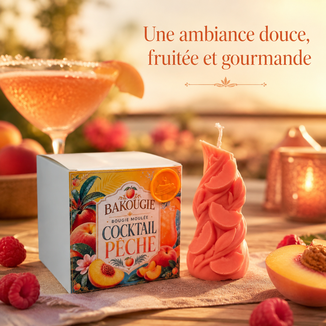Bougie parfumée Cocktail Pêche Bakougie — vue complémentaire 6