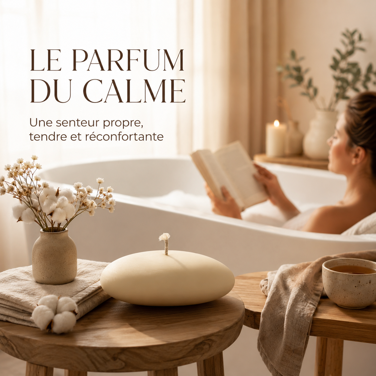 Bougie parfumée Fleur de coton Galet Bakougie — vue complémentaire 3