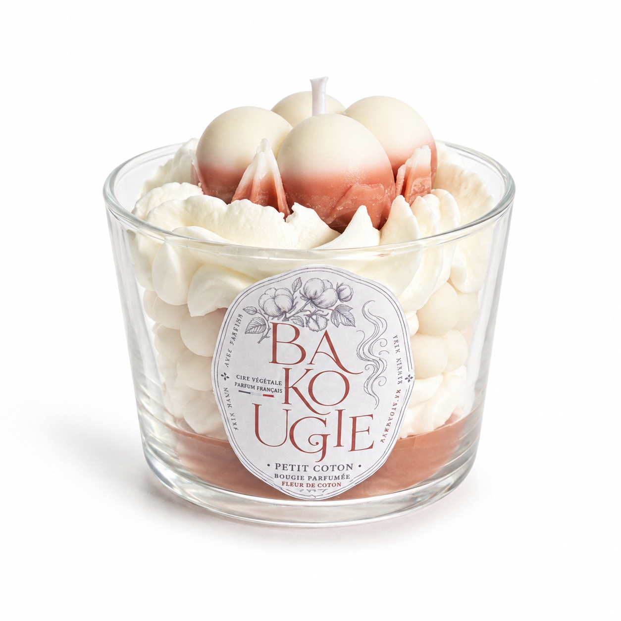 Bougie parfumée fleur de coton « Petit coton » de Bakougie, vue principale