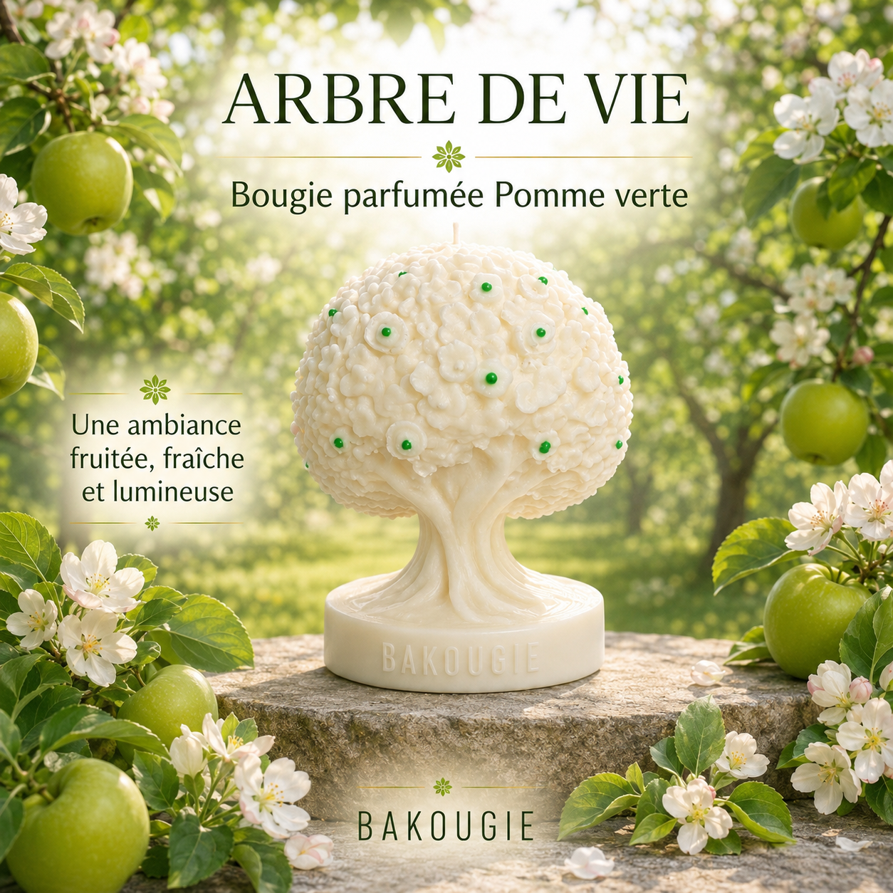 Bougie parfumée Pomme verte Arbre de vie Bakougie — vue complémentaire 2