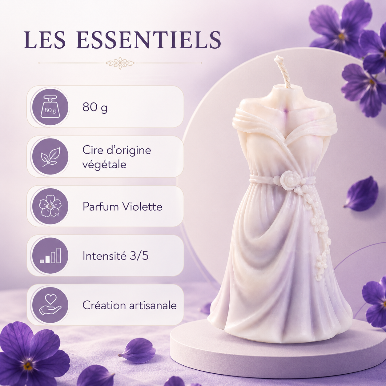 Bougie parfumée Violette Monica Bakougie — vue complémentaire 4