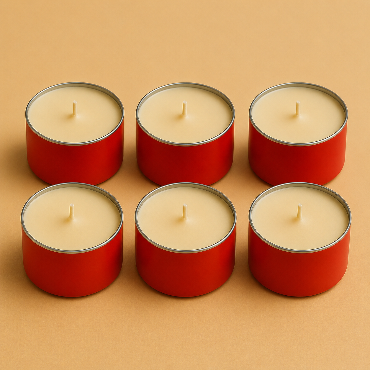 Lot de six bougies chauffe-plats artisanales Bakougie