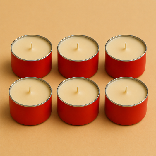 Lot de six bougies chauffe-plats artisanales Bakougie