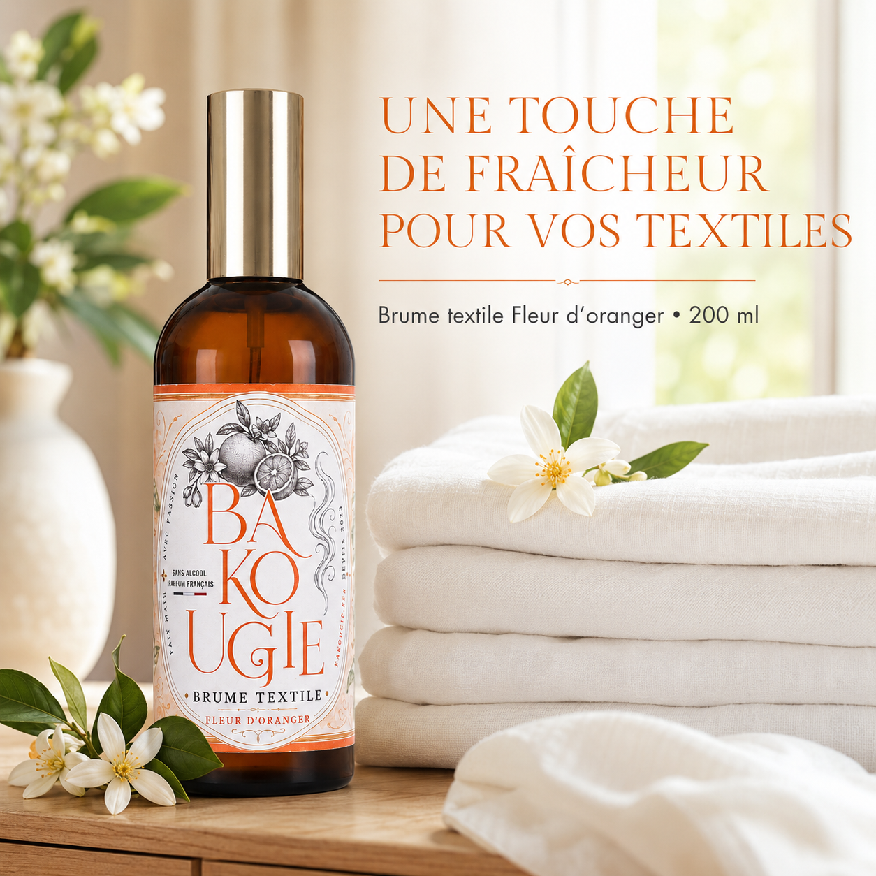 Brume textile Fleur d’oranger 200 ml sans alcool Bakougie — vue complémentaire 6