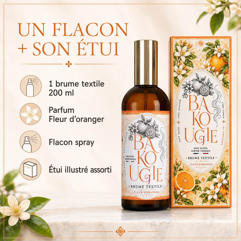 Brume textile Fleur d’oranger 200 ml sans alcool Bakougie — vue complémentaire 7
