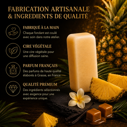 Cire parfumée ananas fabriquée à la main avec cire végétale et parfum français premium élaboré à Grasse