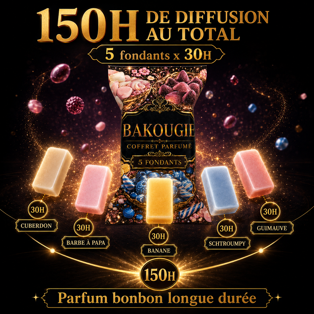 Coffret de 5 fondants de cire parfumée Bonbon Bakougie — vue complémentaire 4