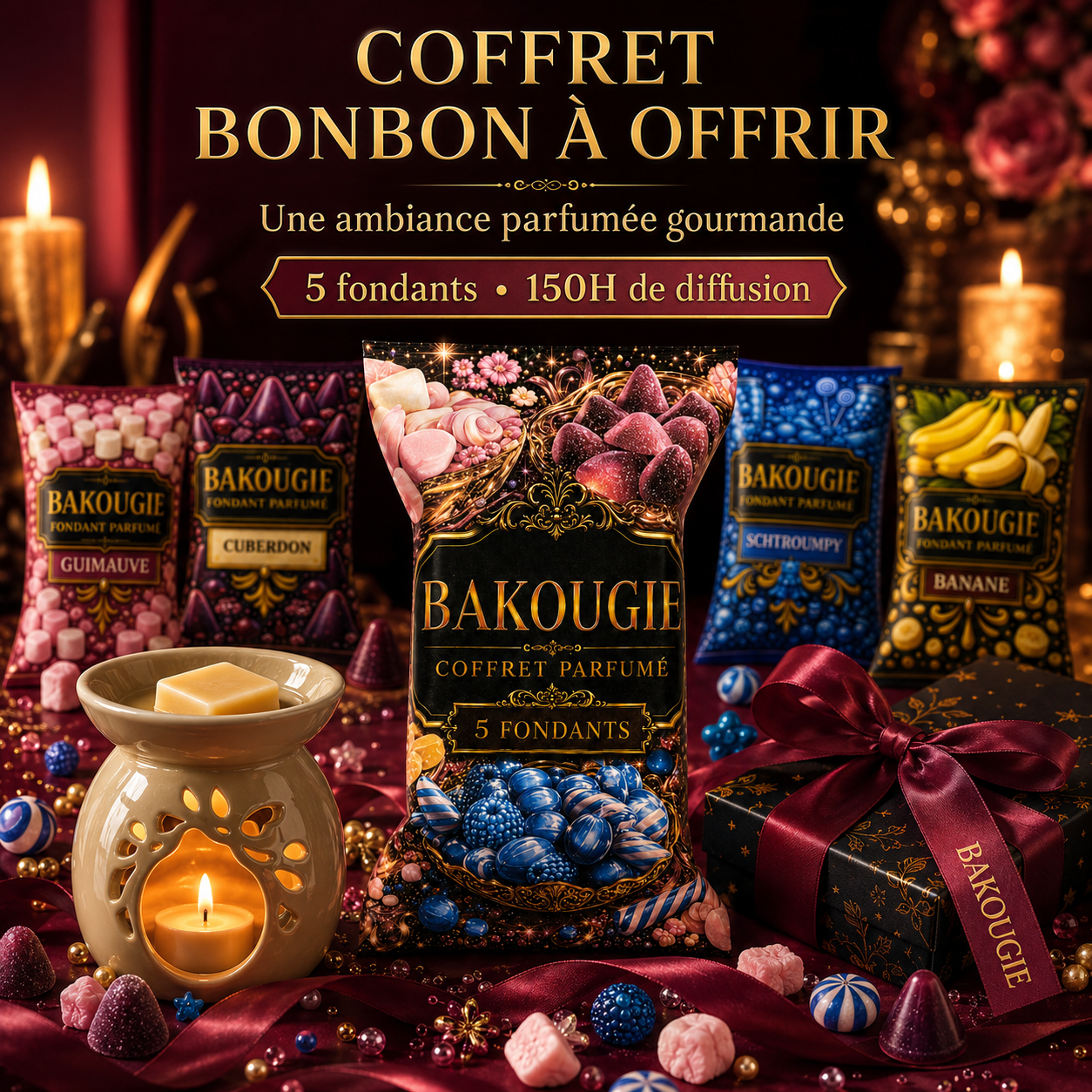 Coffret de 5 fondants de cire parfumée Bonbon Bakougie — vue complémentaire 8