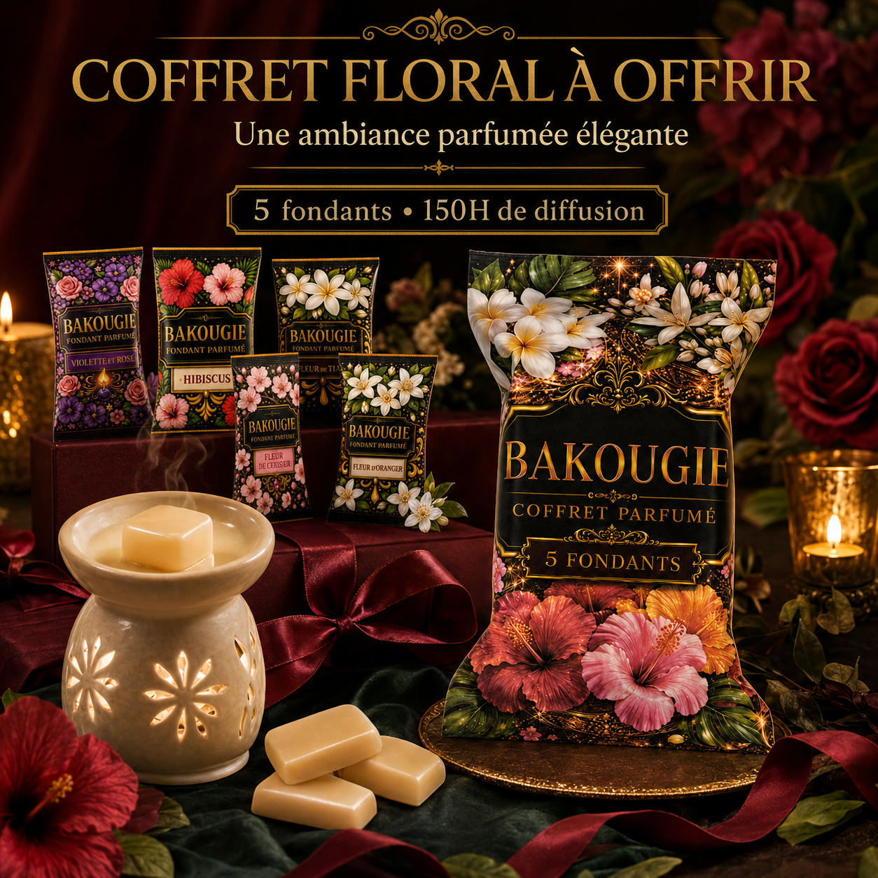 Coffret de 5 fondants de cire parfumée Floral Bakougie — vue complémentaire 8