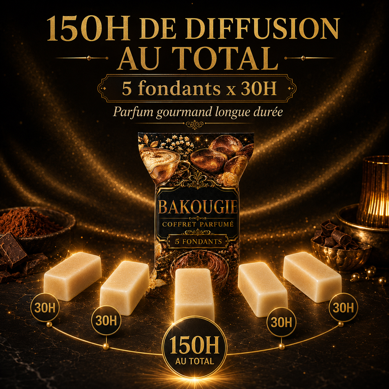 Coffret de 5 fondants de cire parfumée Gourmand Bakougie — vue complémentaire 5