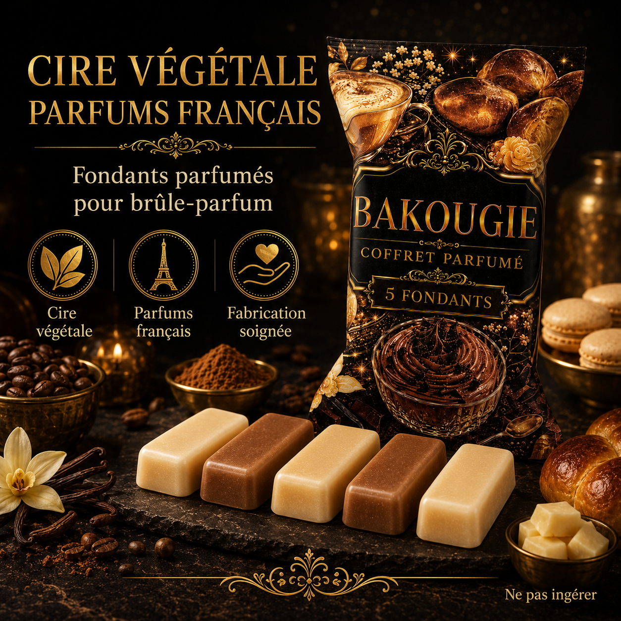 Coffret de 5 fondants de cire parfumée Gourmand Bakougie — vue complémentaire 6