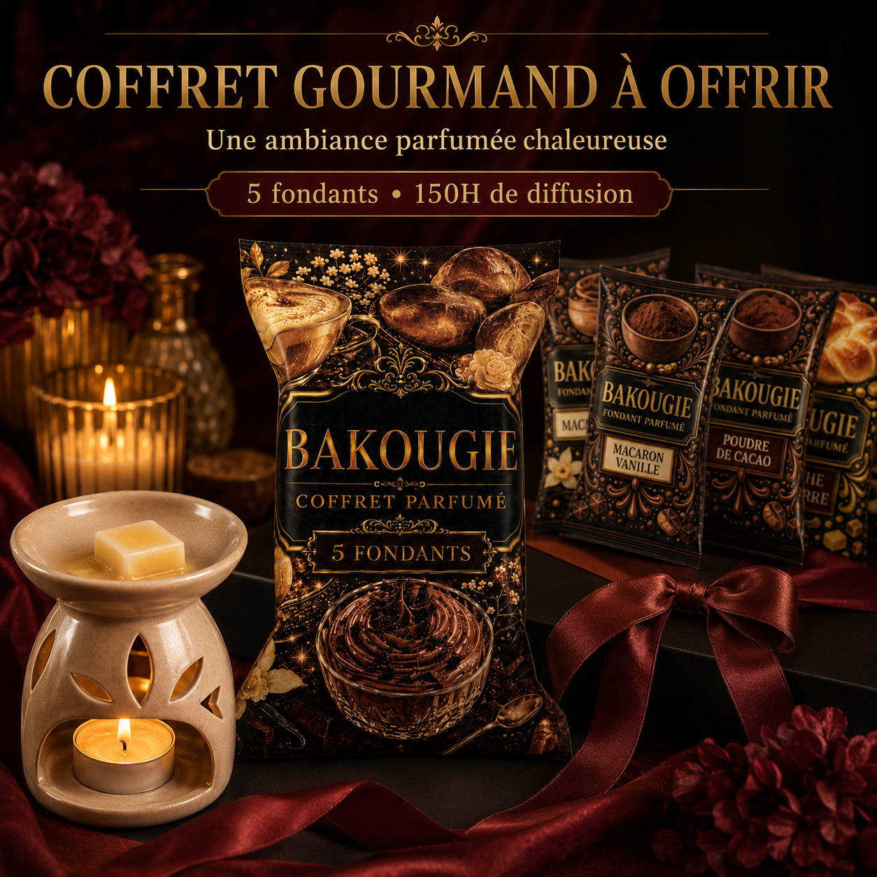 Coffret de 5 fondants de cire parfumée Gourmand Bakougie — vue complémentaire 8