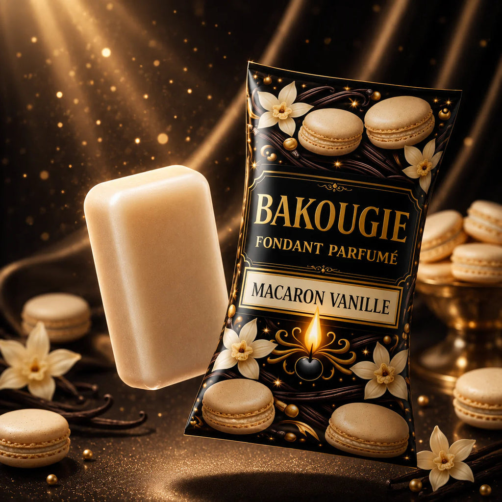 Fondant parfumé Macaron vanille du coffret gourmand Bakougie