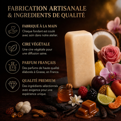 Fondant parfumé artisanal Angel avec parfum de Grasse cire végétale premium Bakougie
