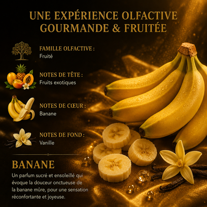 Fondant artisanal banane wax melt fruité gourmand parfum d’intérieur senteur banane mûre et vanille