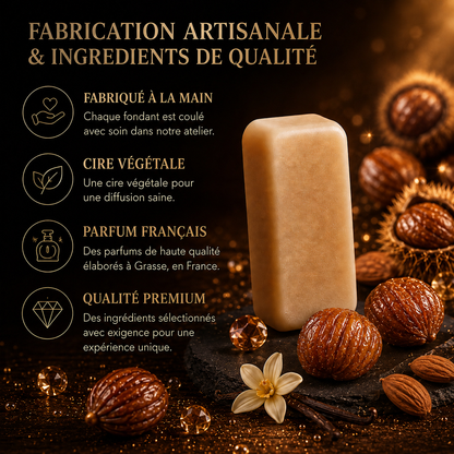 Fondant parfumé artisanal marrons glacés fabriqué à la main avec parfum de Grasse et cire végétale