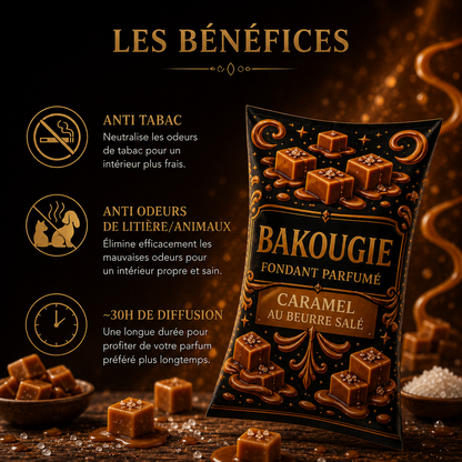 Fondant parfumé caramel beurre salé anti odeur maison longue diffusion parfum sucré