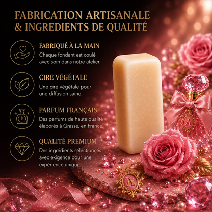 Fondant cire Adorable parfum rose musc vanille et fleurs blanches pour une ambiance douce et élégante