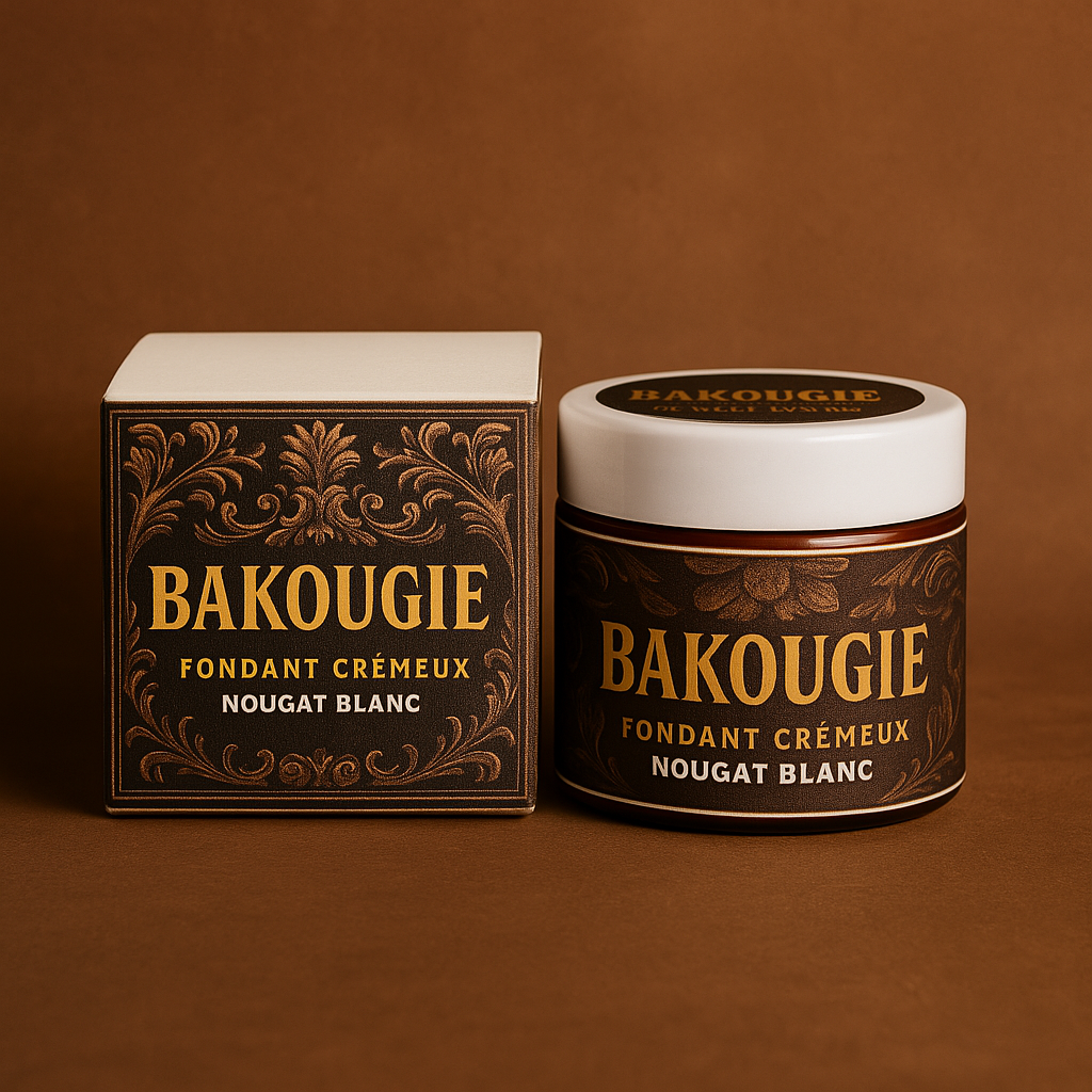Fondant crémeux Bakougie au parfum Nougat blanc, format 50 g