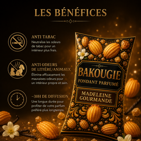 Fondant parfumé Madeleine Gourmande anti odeur maison longue diffusion parfum sucré vanillé