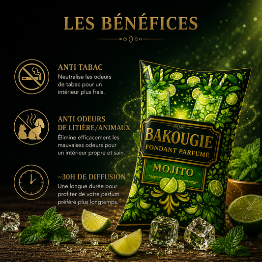 Fondant parfumé Mojito anti odeur maison longue diffusion parfum frais menthe citron