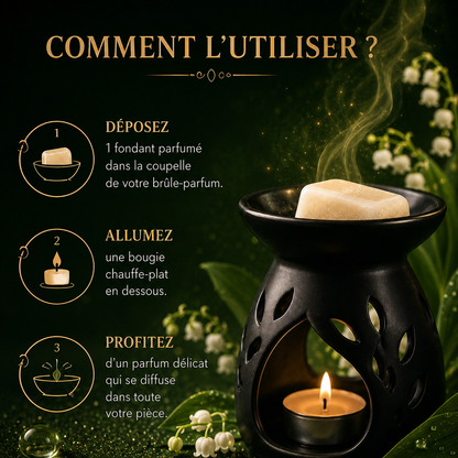 Fondant muguet artisanal parfum de Grasse cire végétale parfum floral élégant pour brûleur parfumé