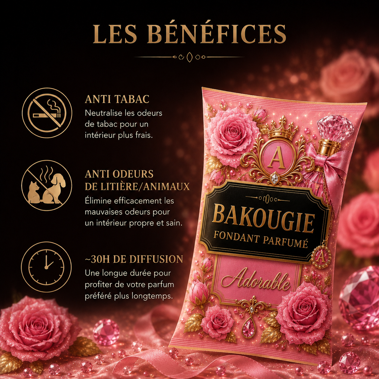 Fondant parfumé Adorable Bakonette de luxe Bakougie — vue complémentaire 2