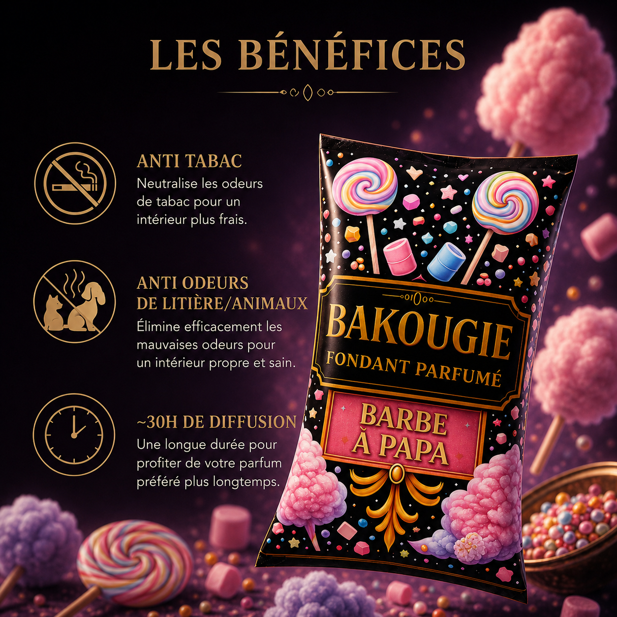 Fondant parfumé Barbe à papa Bakonette Bakougie — vue complémentaire 2