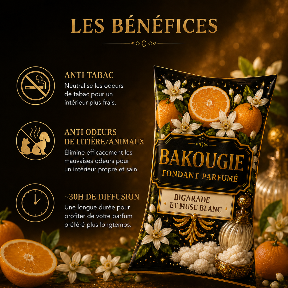 Fondant parfumé Bigarade et musc blanc Bakonette Bakougie — vue complémentaire 2