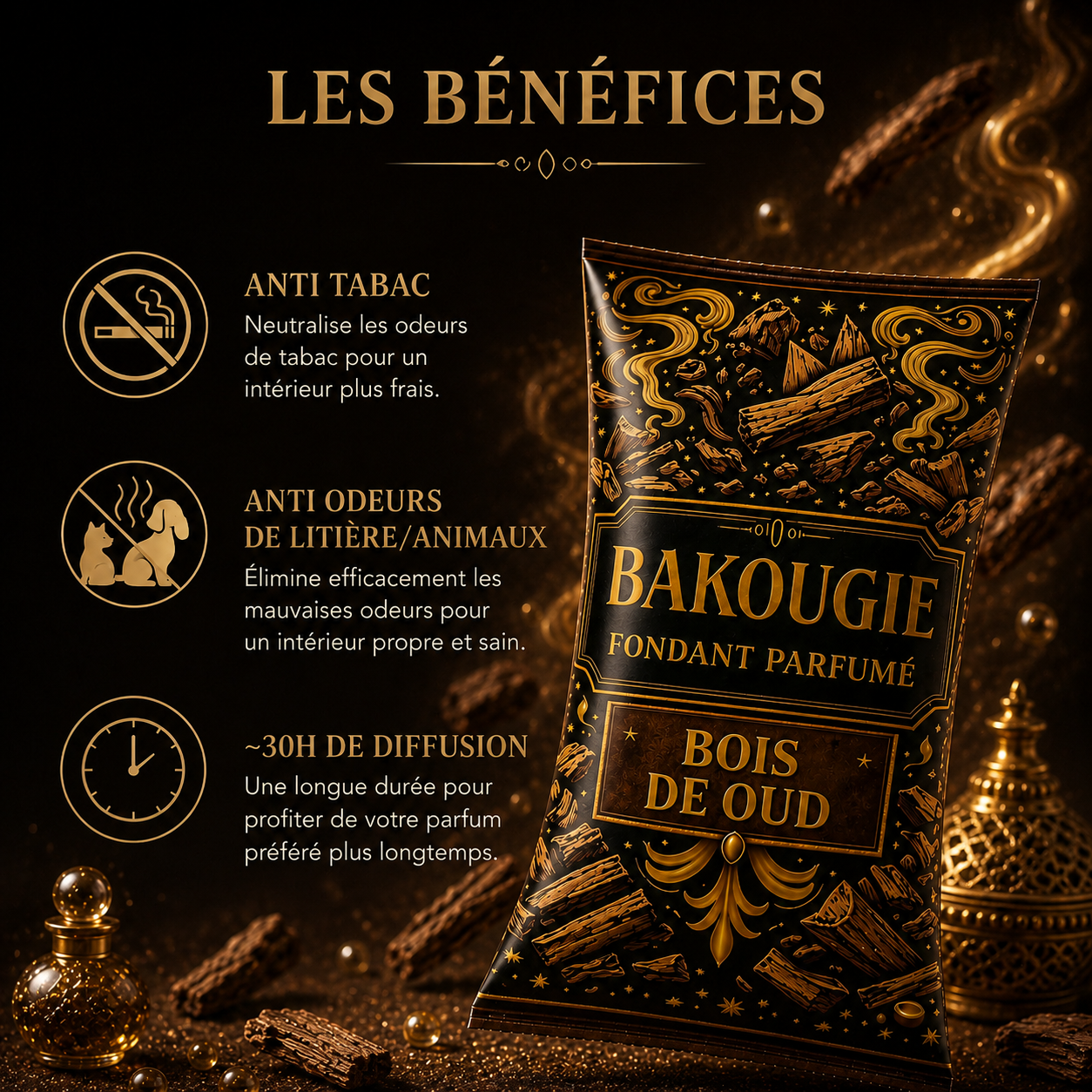 Fondant parfumé Bois de Oud Bakonette Bakougie — vue complémentaire 2
