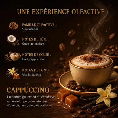 Fondant parfumé café wax melt premium senteur cappuccino caramel café torréfié décoration parfumée maison