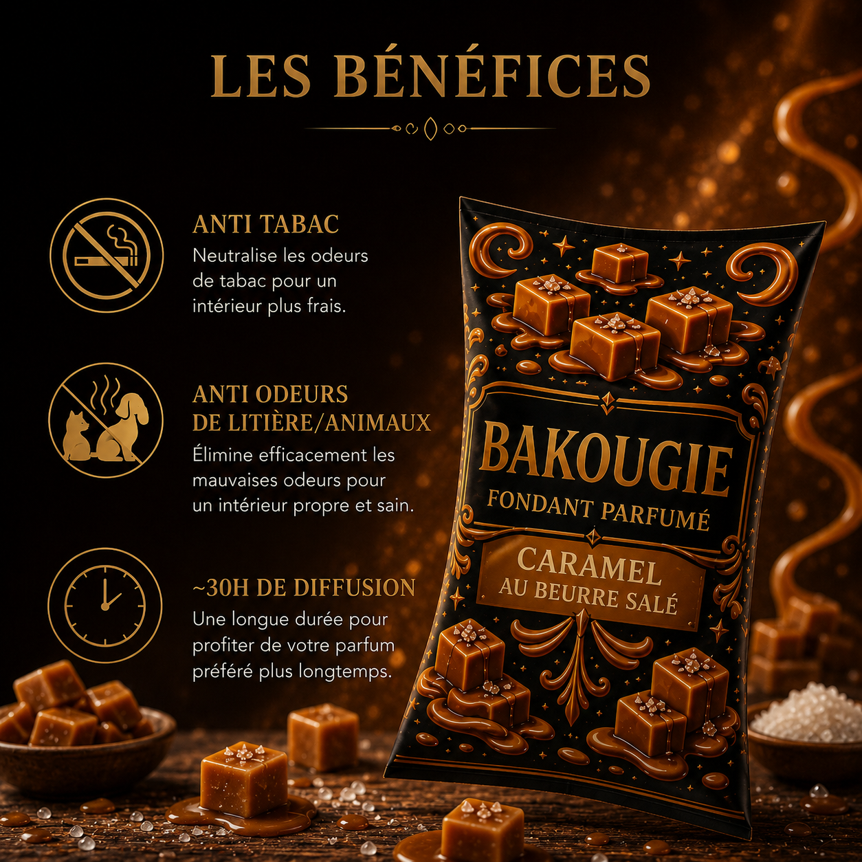 Fondant parfumé Caramel au beurre salé Bakonette Bakougie — vue complémentaire 2
