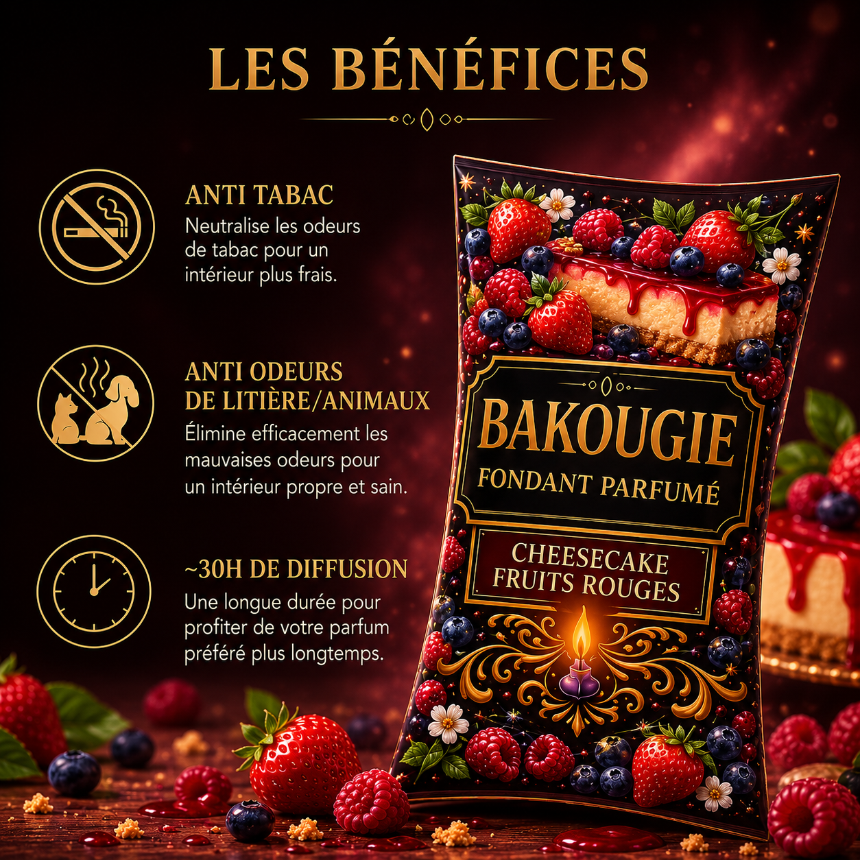 Fondant parfumé Cheesecake fruits rouges Bakonette Bakougie — vue complémentaire 2