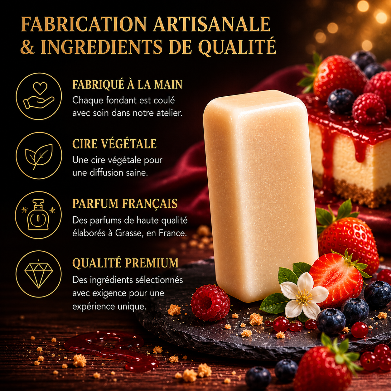 Fondant parfumé Cheesecake fruits rouges Bakonette Bakougie — vue complémentaire 4