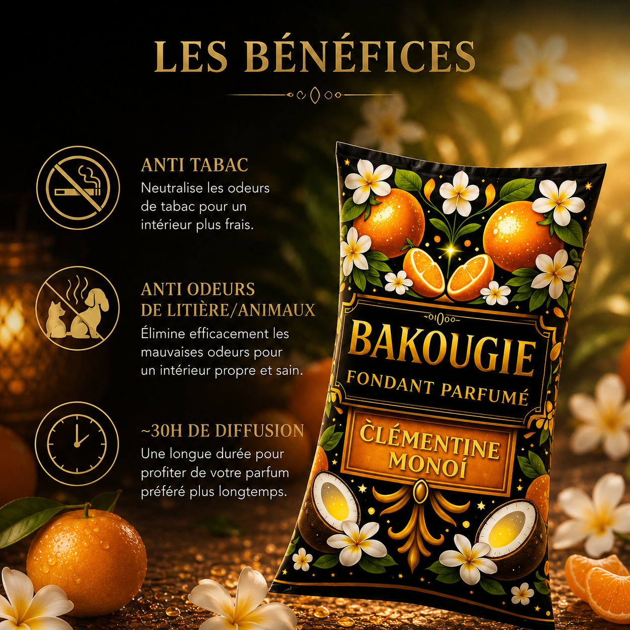 Fondant parfumé Clémentine monoï Bakonette Bakougie — vue complémentaire 2
