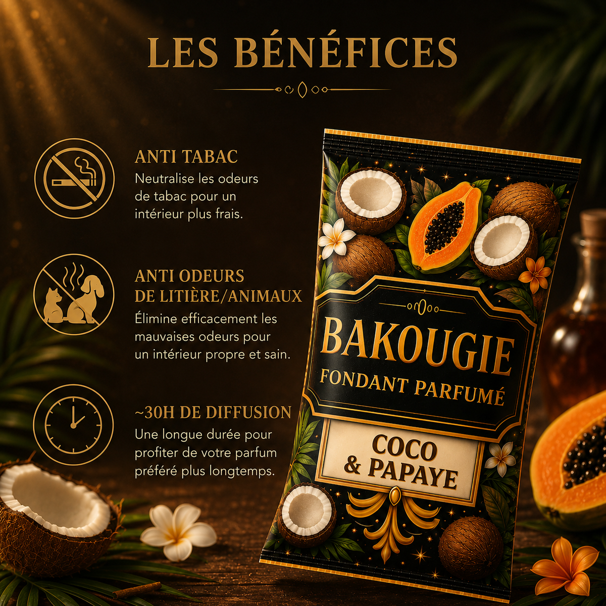Fondant parfumé Coco et Papaye Bakonette Bakougie — vue complémentaire 2