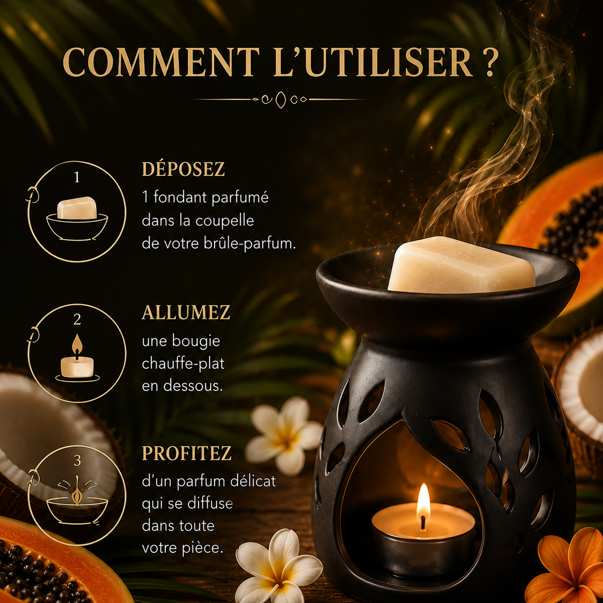 Fondant parfumé Coco et Papaye Bakonette Bakougie — vue complémentaire 3