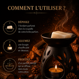 Fondant parfumé Feu de bois Bakonette Bakougie utilisé avec un brûle-parfum