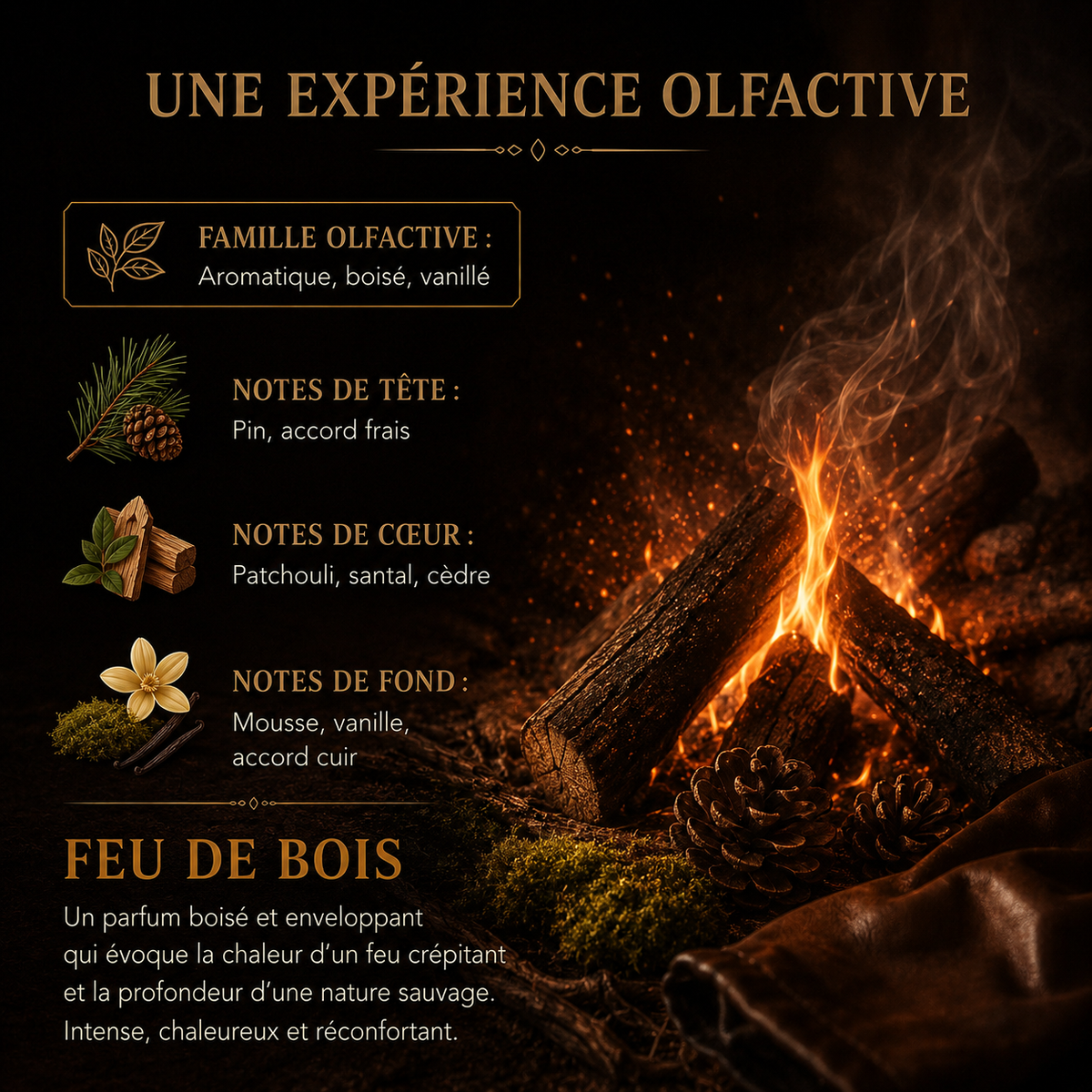 Fondant parfumé Feu de bois Bakonette Bakougie — ambiance boisée